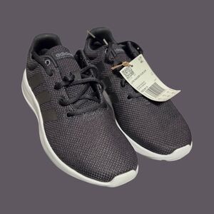 adidas Black Knit Athletic Sneakers with White Sole